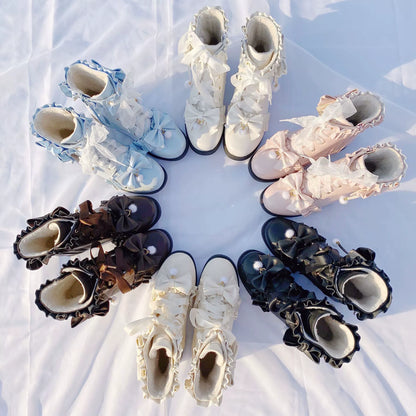 Fairy Godmother - Enthusiastic Ideation - Elegant Lolita Shoes Fleeced Short Martin Boots