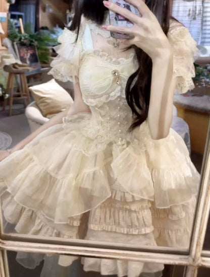 Sugar Girl - Rose Tale - Sweet Lolita JSK Summer Lolita Suspender Dress