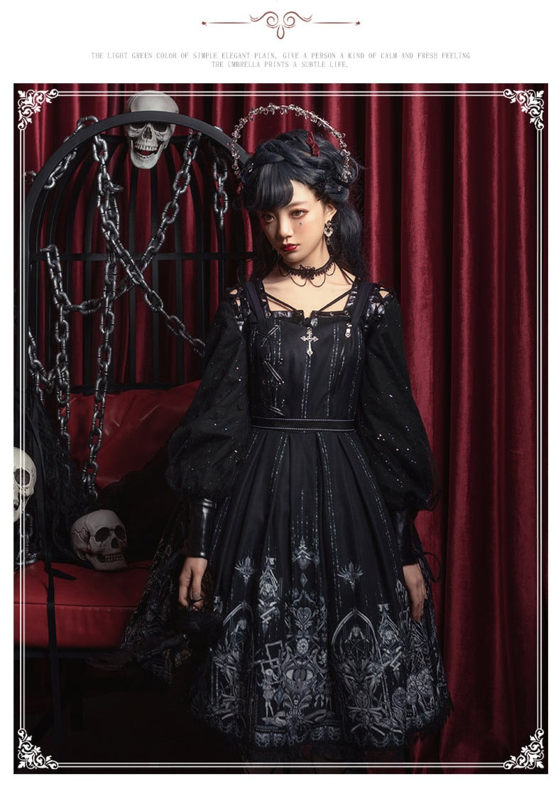 YingLuoFu - Red Heart Eyes - Retro Gothic JSK Dress