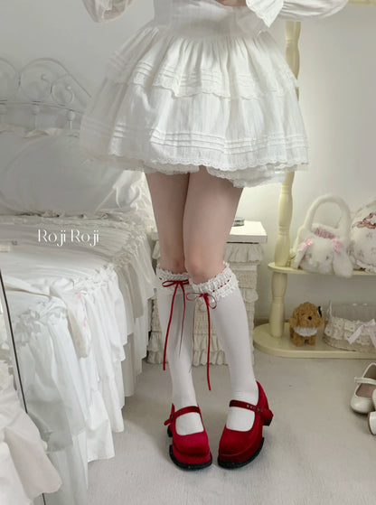 Roji Roji - Gentle Town - Sweet Lolita Cotton Calf Socks, Ankle Socks