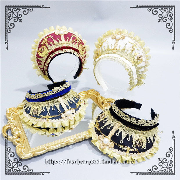 Fox Cherry - Gorgeous Lolita Palace Retro Golden Tudor Headdress