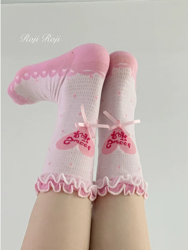Roji Roji - Sweet Lolita Socks Cute Lolita Short Socks With Polka Dot
