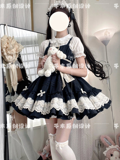 Qianmu - Vivian - Sweet Lolita JSK Doll Lolita Tiered Ruffles Dress