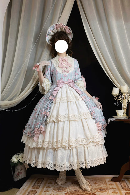 Miss Point - Lilyka Garden - Classic Lolita OP Dress Set Elegant Floral Wall Princess Sleeve