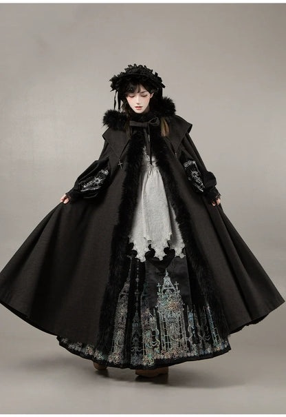 With PUJI - Letter and Poetry ﾂｷ Raven's Night Song - Gothic Lolita Black Cloak