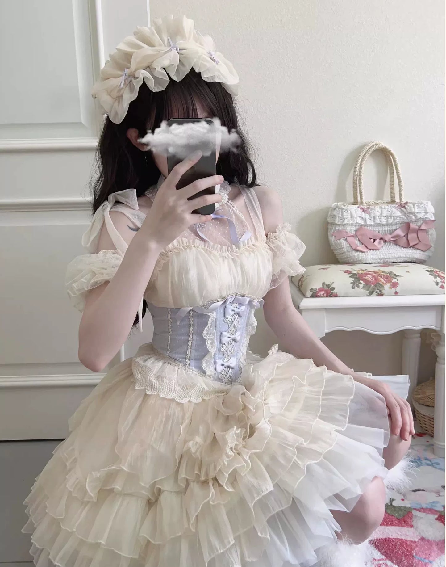 Original Design - Heart Flutter Love - Sweet Lolita Accessoriy Set and Inner Wear Multicolors