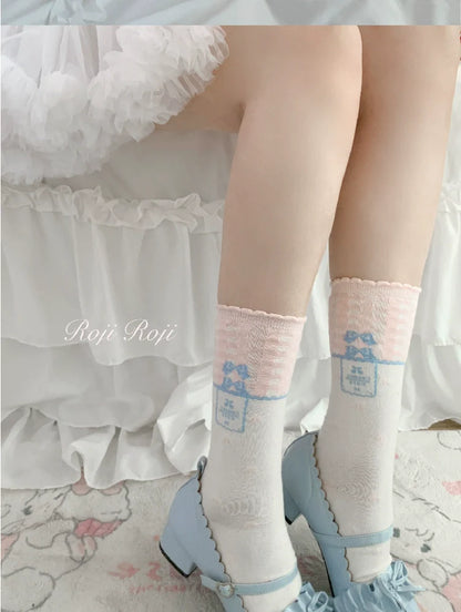 Roji Roji - Kawaii Lolita Socks Bows Sock for Spring/Summer Wear