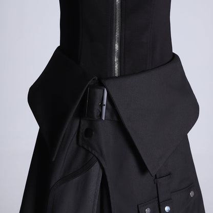 Your Princess - Nightblade - Black Ouji Lolita Apron Pants Suit