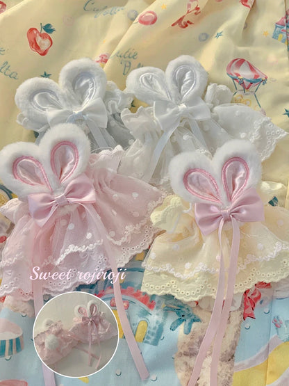 Roji roji - Cute Lolita Bunny Ears Cuffs Lace Summer Butterfly Hand Sleeves