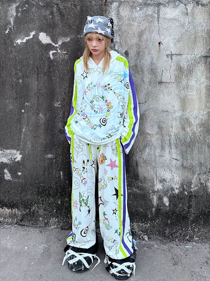 Graffiti Print Sweat Pants【s0000004227】