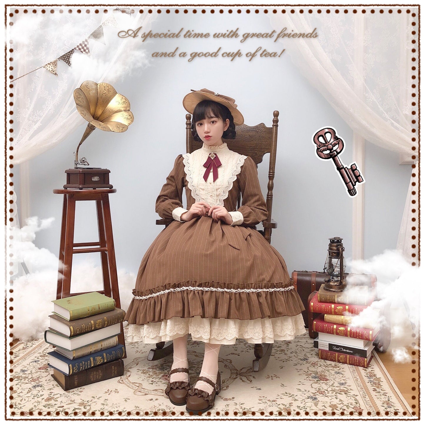 Miss point - Rose Silhouette - Vintage Classic Lolita OP