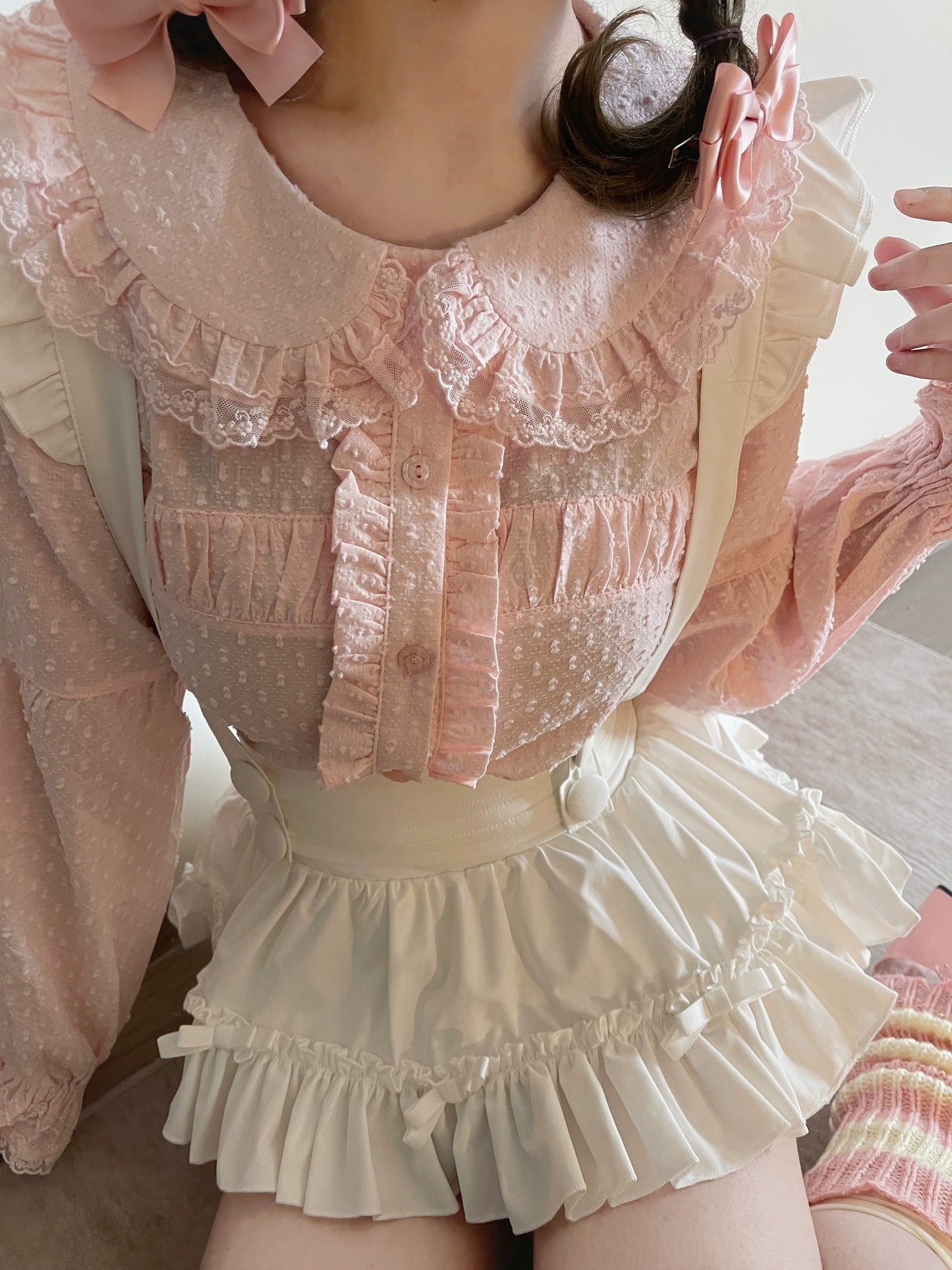 MIST - Tianmi - Sweet Lolita Blouse Long Sleeve Doll Collar Thin Shirt