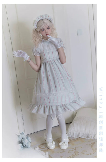 With PUJI - Annie's Dreamland - Cotton Lolita OP Dress Doll Collar Summer Dress