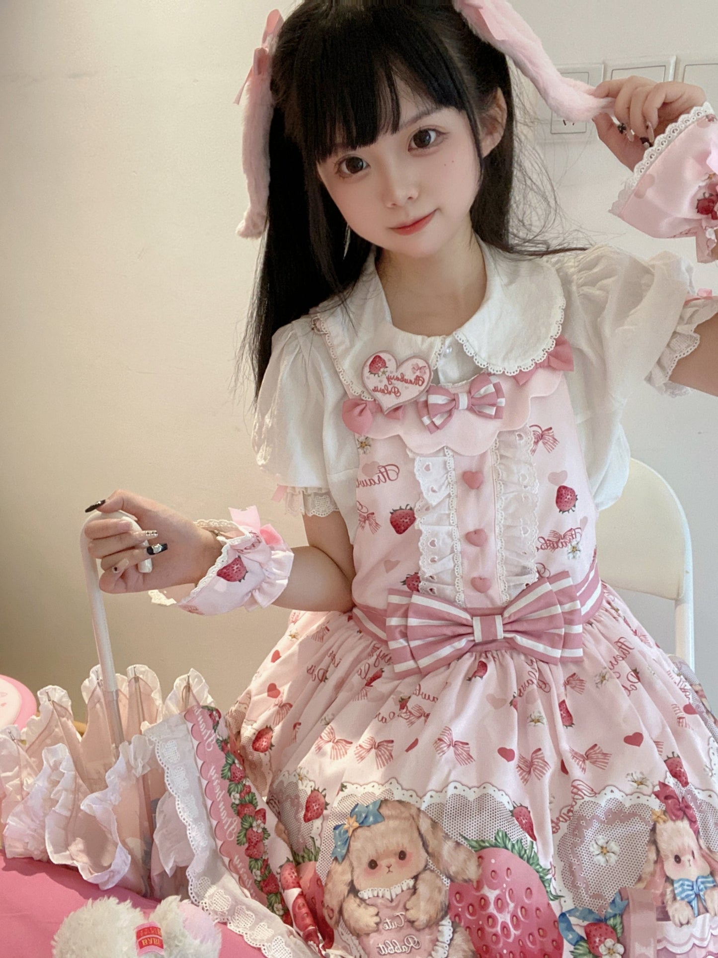 Polaris Lolita - Rabbit Berry Gift Box - Sweet Lolita Salopette and Dress Set