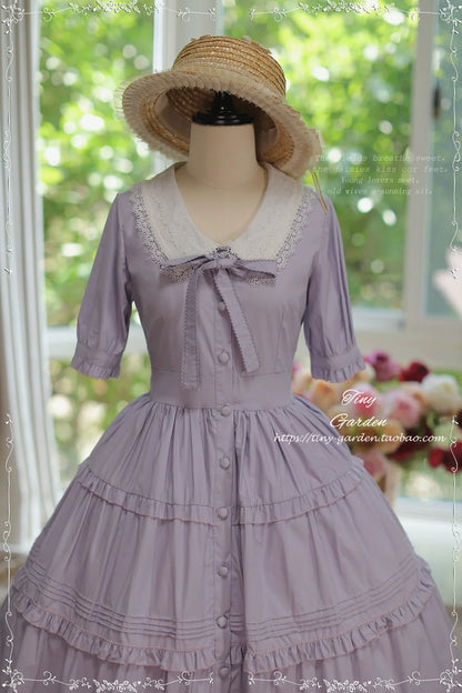 Tiny Garden - Lacey 2.0 - Classic Lolita OP Lace Collar Open Front Dress