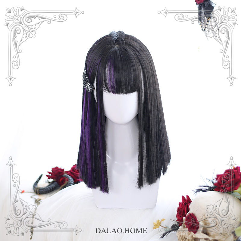Dalao Home - Little Devil - Lolita Mid-length Partially Dyed Straight Wig