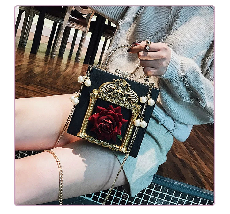 Prime Sister - Gothic Lolita Retro Bag Baroque Square Crossbody Bag