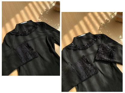 With PUJI - Snowfall - Winter Lolita Sweater Long Sleeve Knitted Innerwear