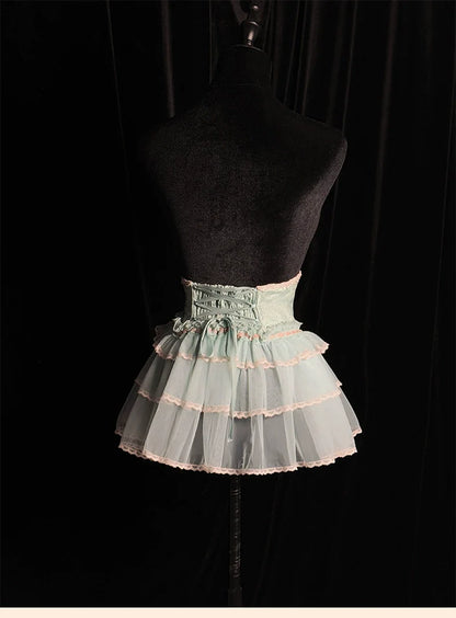 Alice Girl - Cross - Gothic Princess Lolita Corset with Multiple Layers Hem