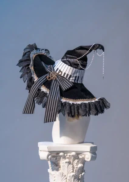 Forest Fluorescent Carps - Black and White Sonata - Ouji Lolita Vest Suit and Vintage Lolita OP Dress