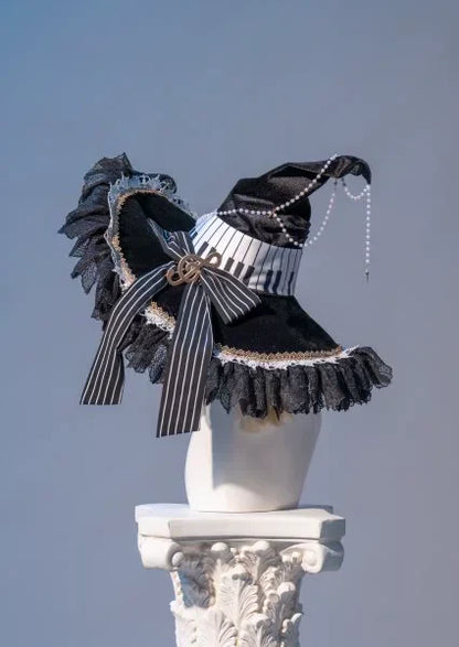 Forest Fluorescent Carps - Black and White Sonata - Ouji Lolita Vest Suit and Vintage Lolita OP Dress