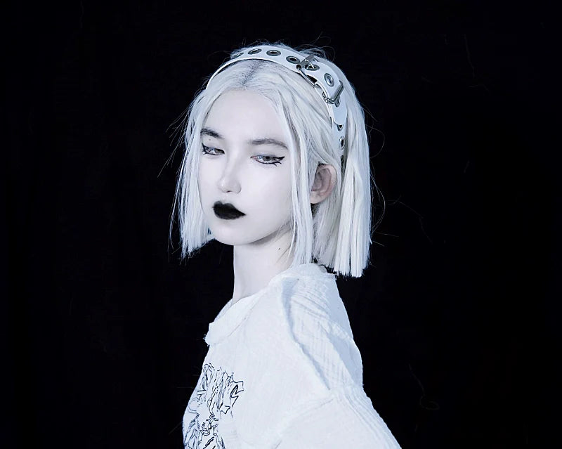 Strange Sugar - Gothic Lolita KC Faux Leather Punk Lolita Hair Accessories