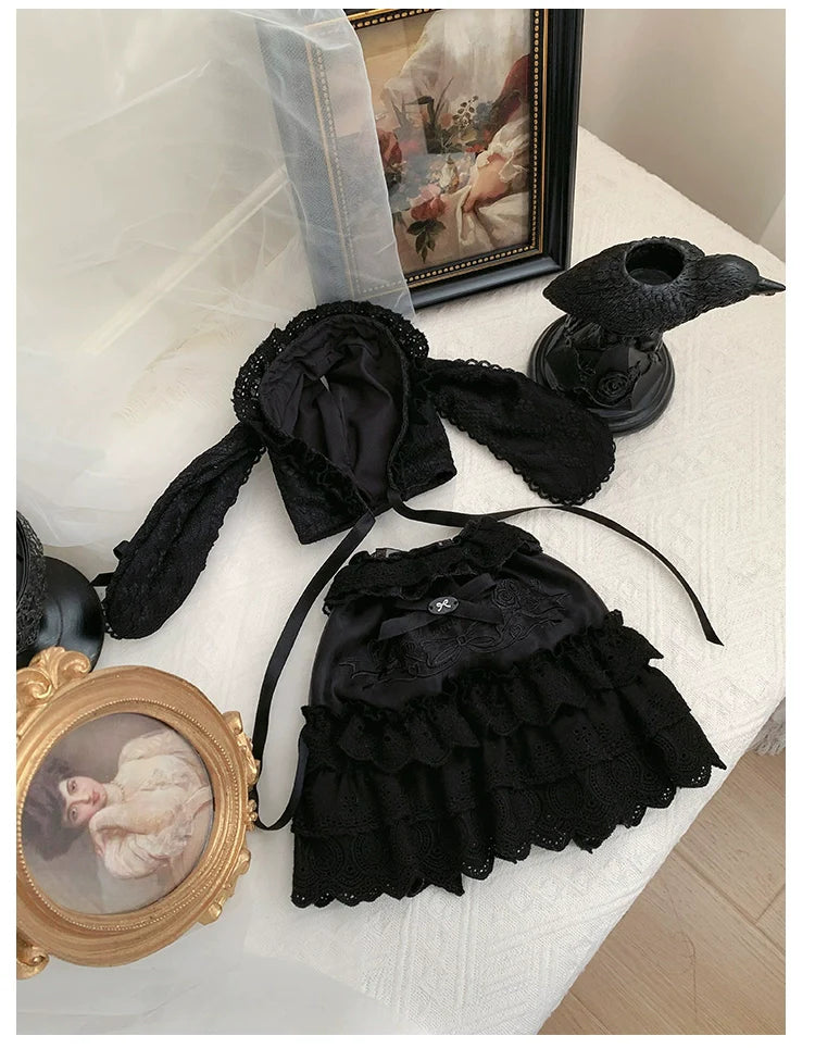 With PUJI - Puppet Box - Kawaii Lolita Bag Lamb Kitten Detachable Bag Dress Hat