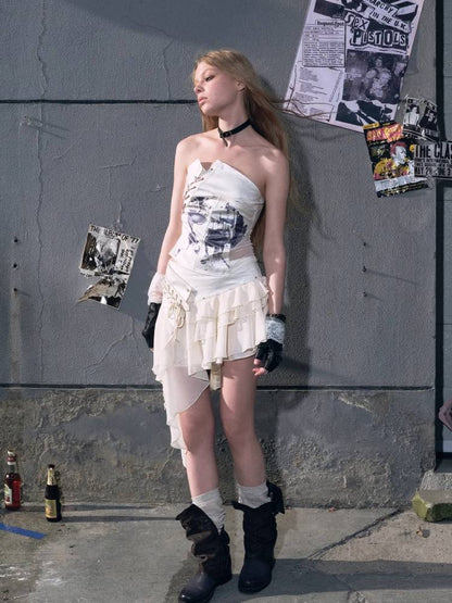 Punk style tube top【s0000009487】