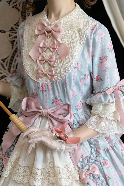 Miss Point - Lilyka Garden - Classic Lolita OP Dress Set Elegant Floral Wall Princess Sleeve