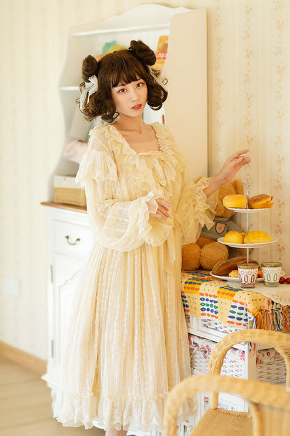 Fantastic Wind - Lazy Holidays - Kawaii Lace Lolita Nightdress Set