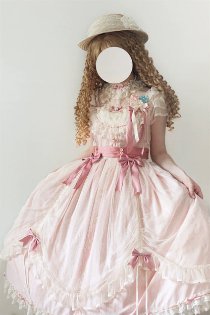 Uncle's Workshop - Fluttering Cherry Spring Strings - Cotton Sweet Lolita JSK Dress