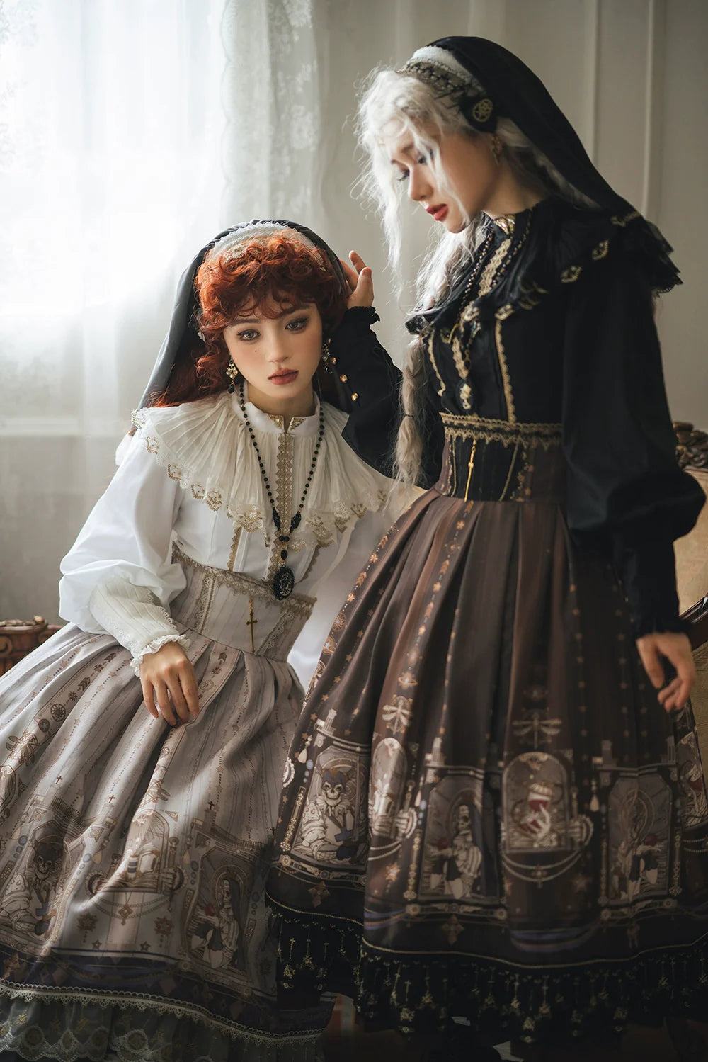 Miss Point - Demon Hunting Notes - Fishbone Gothic Lolita Skirt