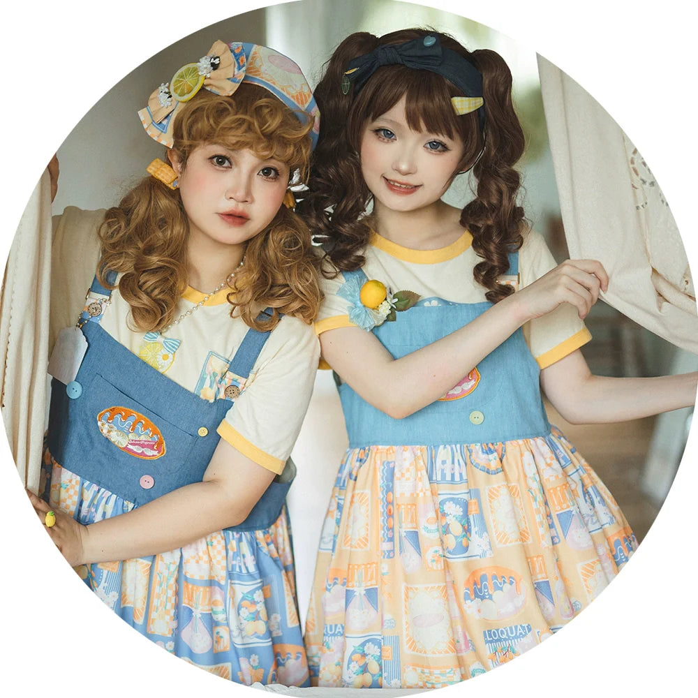 Miss Point - Daisy Lemon - Kawaii Lolita Lemon Print JSK Customized