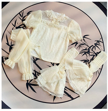 With PUJI - Moon Gauze - Qi Lolita Blouse Chinese Style Shirt