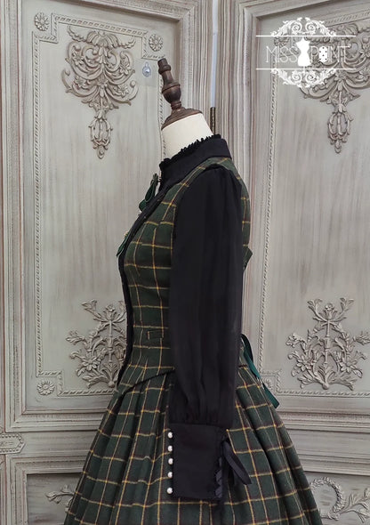 Miss Point - Rose - Elegant Lolita Fishbone Grid Skirt Customized