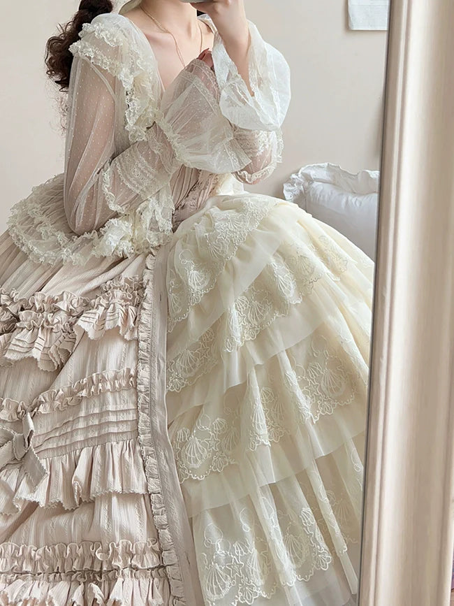 Forest Song - Star and Sea - Classic Lolita Petticoat Adjustable Tiered Ruffle Skirt