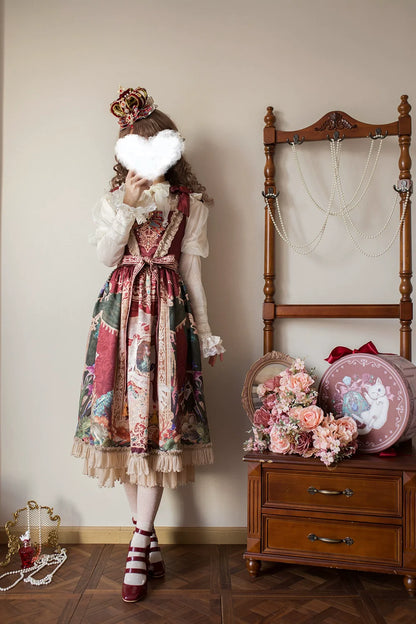 Miss Point - Kaleidoscope - Retro Lolita Dress Oil Painting Print JSK Dress Customized