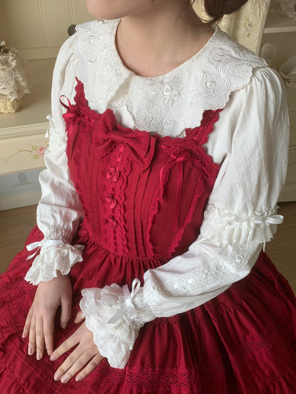 Flower Banquet - Kawaii Lolita Cotton Bunny Embroidery Blouse