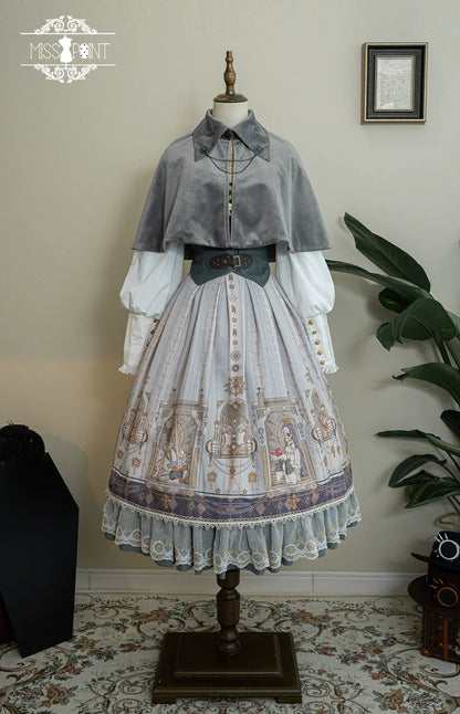 Miss Point - Demon Hunting Notes - Fishbone Gothic Lolita Skirt