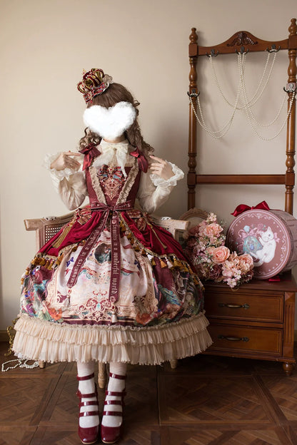 Miss Point - Kaleidoscope - Retro Lolita Dress Oil Painting Print JSK Dress Customized