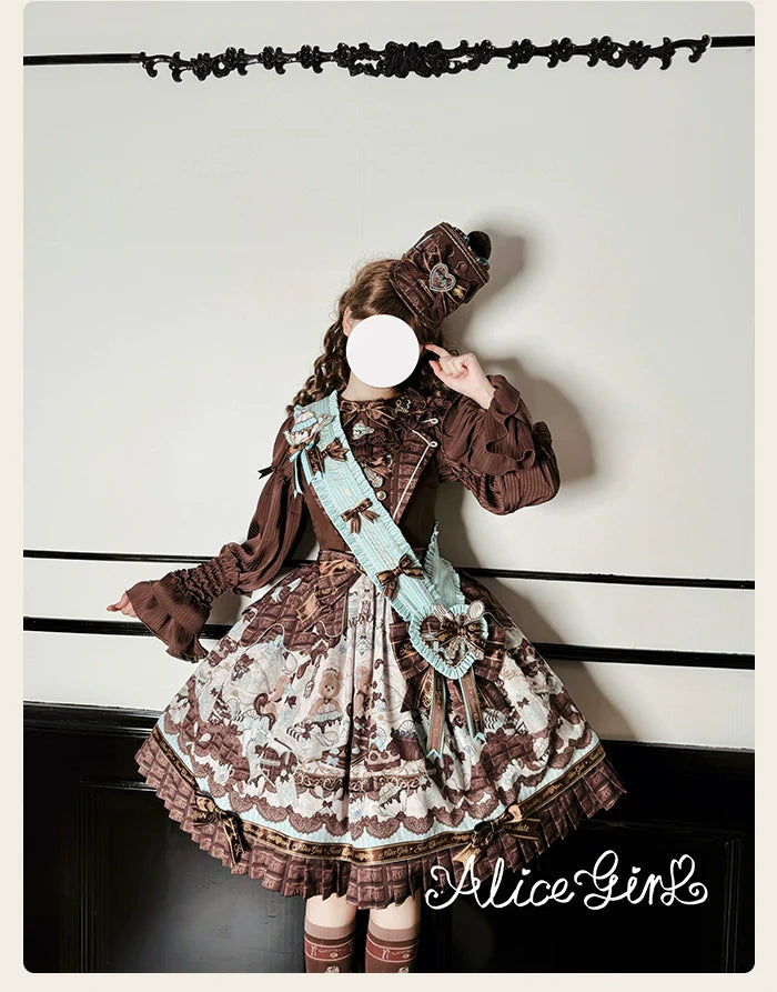 Alice Girl - Bear Chocolate Bar - Kawaii Lolita Headdress Set