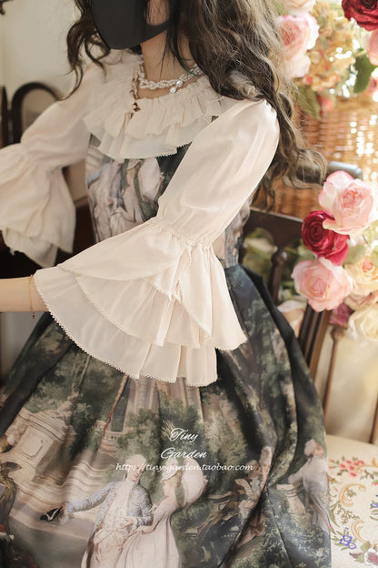 Tiny Garden - Summer Breeze 2.0 - Vintage Lolita Shirt Round Ruffled Collar/Princess Sleeves