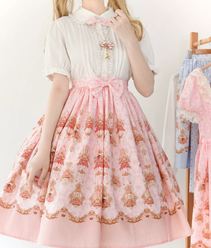 Strawberry Witch - Rose Garden Bunny - Daily Lolita Rose Bunny Printing OP JSK Dress Set