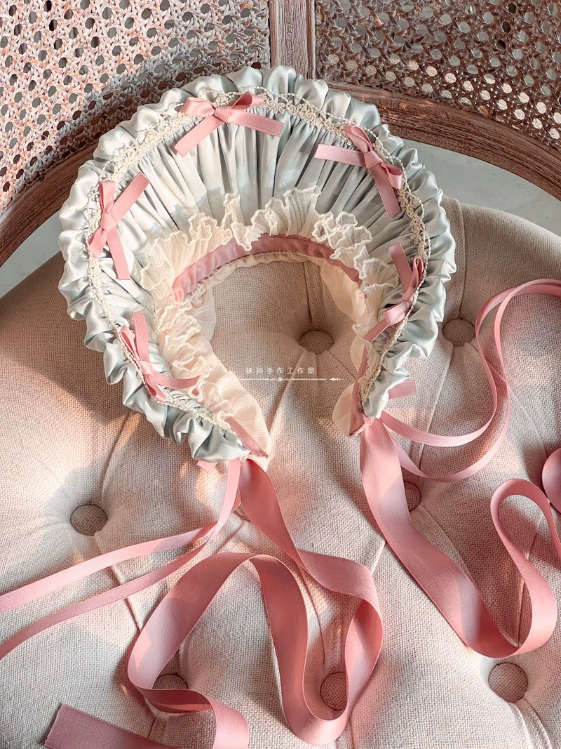 MAID - Elegent Lolita Bonnet Black Ribbon BNT