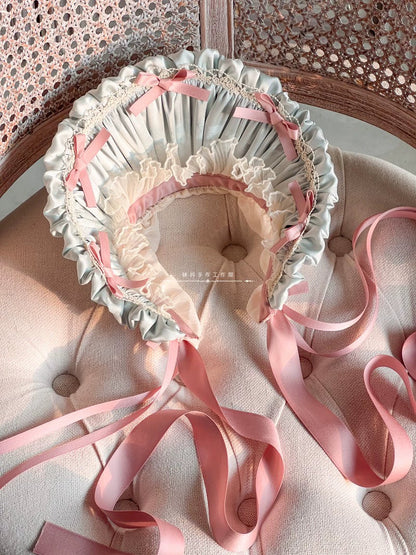 MAID - Elegent Lolita Bonnet Black Ribbon BNT