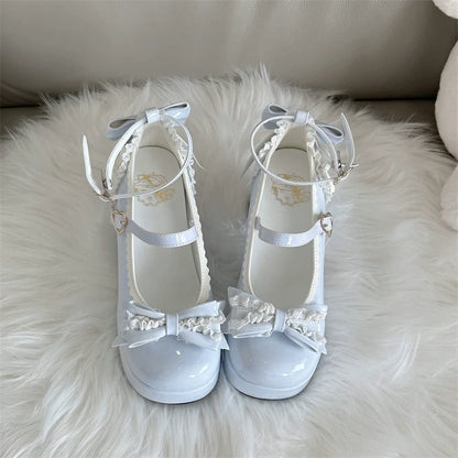 Jiangjiang Biscuit - Elegant Lolita High Heel Shoes Round Toe Low Cut