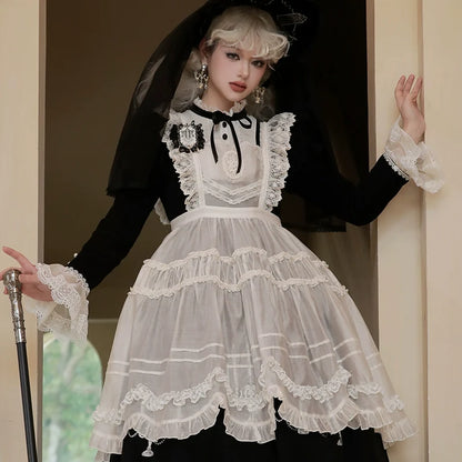 Mademoiselle Pearl - Winter Evening Prayer - Gothic Lolita Jumper Dress Embroidered Candlestick OP Dress