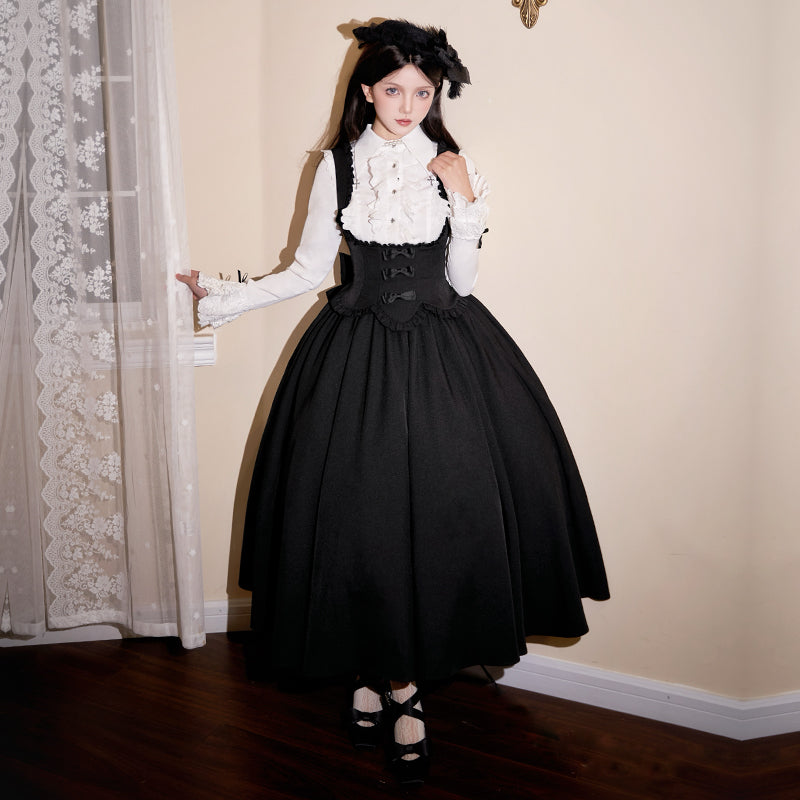 With PUJI - Silent Whisper - Classic Lolita Bust-supporting Long Dress, Shirt