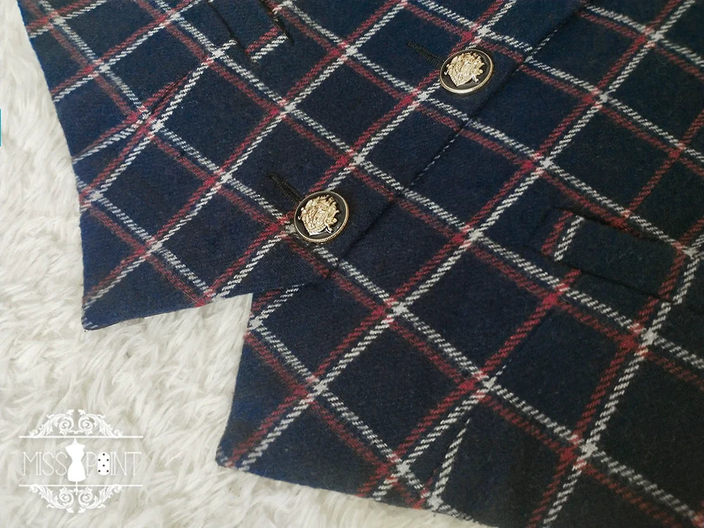 Miss Point - Rose - Elegant Lolita Pliad Print Vest Customized