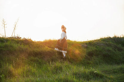 Miss Point - Rose Doll - Elegant Lolita Striped Fishbone Skirt